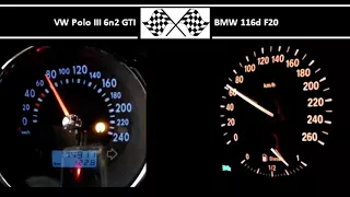 VW Polo III 6n2 GTI VS. BMW 116d F20 - Acceleration 0-100km/h