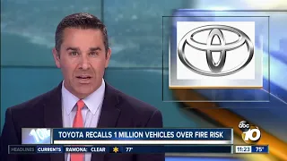 Toyota recalls 1 million vehicles over fire risk