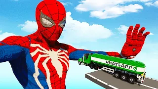 Cars vs Giant Spider-Man ! Teardown