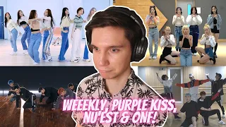 DANCER REACTS TO WEEEKLY, PURPLE KISS, NU'EST & ONF Dance Practices | Finally Friday