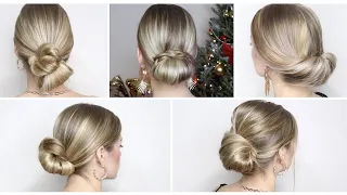 ТОП 5 ЖЕНСТВЕННЫХ СОБРАННЫХ ПУЧКОВ НА ЛЮБОЙ СЛУЧАЙ | 5 EASY ELEGANT HAIRSTYLES FOR LONG/MEDIUM HAIR