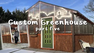 Building My Dream Greenhouse Part 5 | building benches, closing in walls & more!