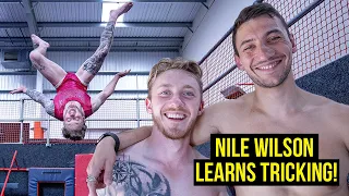 TEACHING OLYMPIC GYMNAST NILE WILSON TRICKING!