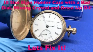 Restoring an 18 Size Elgin Hunter Pocket Watch!   Some Issues Need Fixing!