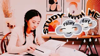 STUDY WITH ME with rain sounds | 2 HOURS POMODORO STUDY SESSION