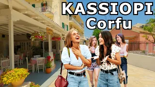 Corfu Greece, Kassiopi Walking Tour, 4k video, Best places Corfu