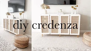 DIY Caned Credenza | Boho + Midcentury Modern (IKEA HACK)