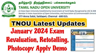 TNOU January 2024 Exam Revaluation, Retotalling, Photocopy Apply Demo Video👍