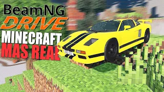 Minecraft com carros realistas do Beamng Drive Mod do Minecraft