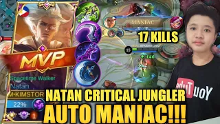 TOP GLOBAL NATAN BEST BUILD | AUTO MANIAC + 17KILLS | MYTHIC GAMEPLAY | KIMSTORM | NATAN MLBB 2022