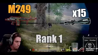 PUBG | Grimmz cận chiến - bắn xa quá đã với M249 + X15 | Rank 1 PUBG