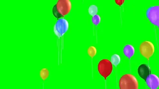 Летящие воздушные шары хромакей Flying chromakey balloons