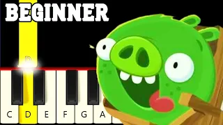 Bad Piggies Theme - Easy and Slow Piano tutorial - Beginner