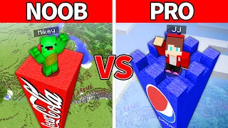 JJ Pepsi Tower vs Mikey Coca-Cola Tower BUILD Challenge in Minecraft (Maizen JJ Mikey)