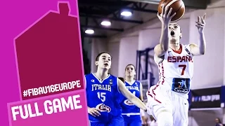 Spain v Italy - Full Game - Semi Final - FIBA U16 Women's European Championship 2016