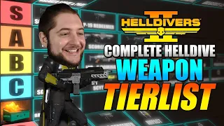 Complete Helldive (Tier 9) Weapon and Grenade Tierlist - Helldivers 2