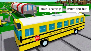 Roblox BUT I Drive a BUS on a TRAIN TRACK