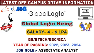 GlobalLogic is hiring for Associate Analyst | Apply Now | Apply Now ! | Sky Career Guidance