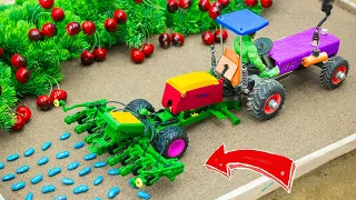 Diy tractor making most special plough plant cherry fields | mini Agricultural Machine | @SunFarming