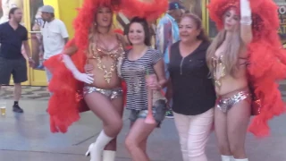 Fremont Street Experience girls g strings, pasties, Go Go Dancers,  las vegas downtown freakshow.