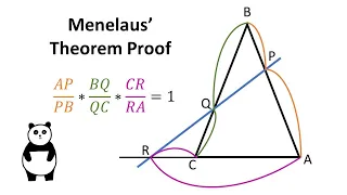 Menelaus' Theorem Proof. Geometry video.