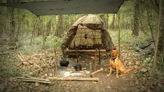 3 Day Camp in the Woods - Bushcraft Shelter, Dog, Wool Blanket (STORM FORCE WINDS)