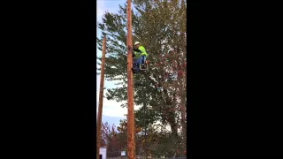 Pole Climbing Fail - What Fear Sounds Like