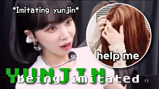 Yunjin being imitated by her members