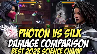 Photon Vs Silk Damage Comparison | Best Science Champs Of 2023 | Marvel Contest Of Champions