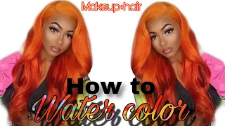 Easy Ombre Orange Hair Tutorial | Watercolor Method | Ft. ISEE Hair On Aliexpress