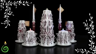 Carved candles - wedding collection