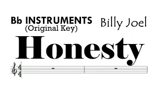 Honesty by Billy Joel Bb Instruments Sheet Music Backing Track Partitura