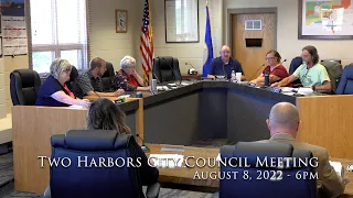 Two Harbors City Council Meeting - August 8, 2022 - 6pm