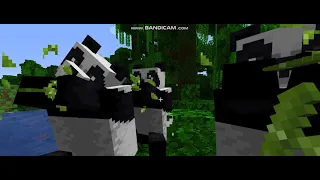Pandas eating bamboos minecraft