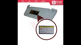 Bross Auto Parts BDP164 Sun Visor Shade Mirror Cover Gray A2038170220 For Mercedes W203 C CLASS
