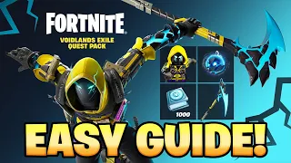 How To COMPLETE ALL VOID WARRIOR ABSENZ CHALLENGES in Fortnite! (Voidlands Exile Quests Pack Guide)