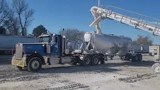 Picking up a load of quicklime from a rail transload terminal.