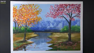 Cherry blossom / Acrylic painting / #acryllic #paintingstyles