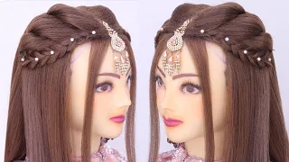 Super Easy Open Hairstyle For Eid Special l Wedding Hairstyles Kashee's l Engagement Look in Lehenga