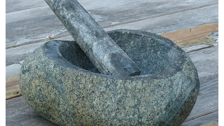 Stone Carving- The Granite Fieldstone Mortar & Pestle