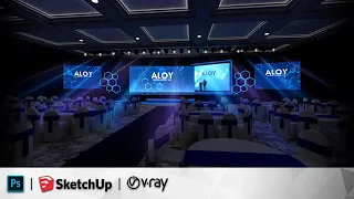 SKETCHUP VRAY STAGE DESIGN TUTORIAL ( NO PLUGIN )