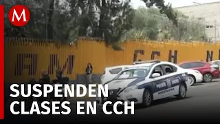 CCH Naucalpan es resguardado por agentes policiacos