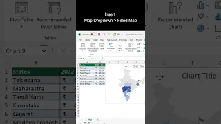 #ExcelHack 🤯 To Visualize Geographical Data in Excel Using Filled Map Tool #Shorts #ExcelMap