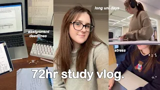 72hr STUDY VLOG 🖇 assignment deadlines, library studying, long uni days & dealing with burnout ᯓ★