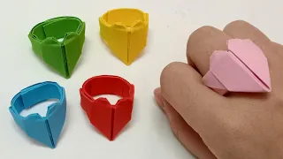 Cách Làm Nhẫn Hình Trái Tim Bằng Giấy Tặng Nàng Valentine Cực Đơn Giản Và Đẹp | Heart Ring Origami