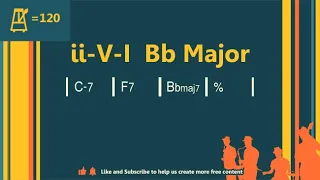 ii-V-I Bb Major (120 bpm) Jazz Backing Track - Organ/Hammond version