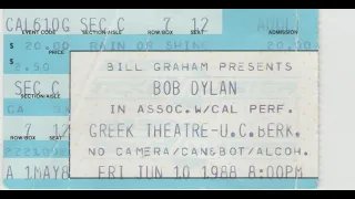 Bob Dylan Band 1988-06-10 Greek Theater Berkeley, Ca. Neil Young on guitar FULL SHOW "Audio Only"