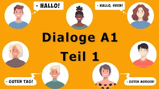 Dialogues A1, Part 1. German for beginners.