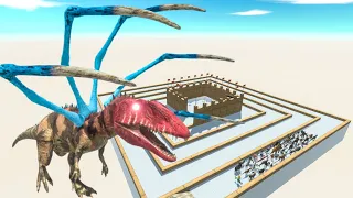 Escape From Alien Carcharodontosaurus - Last Survivor - Swirl Course Animal Revolt Battle Simulator