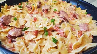 EASY Kielbasa With Bowtie Pasta | What's For dinner